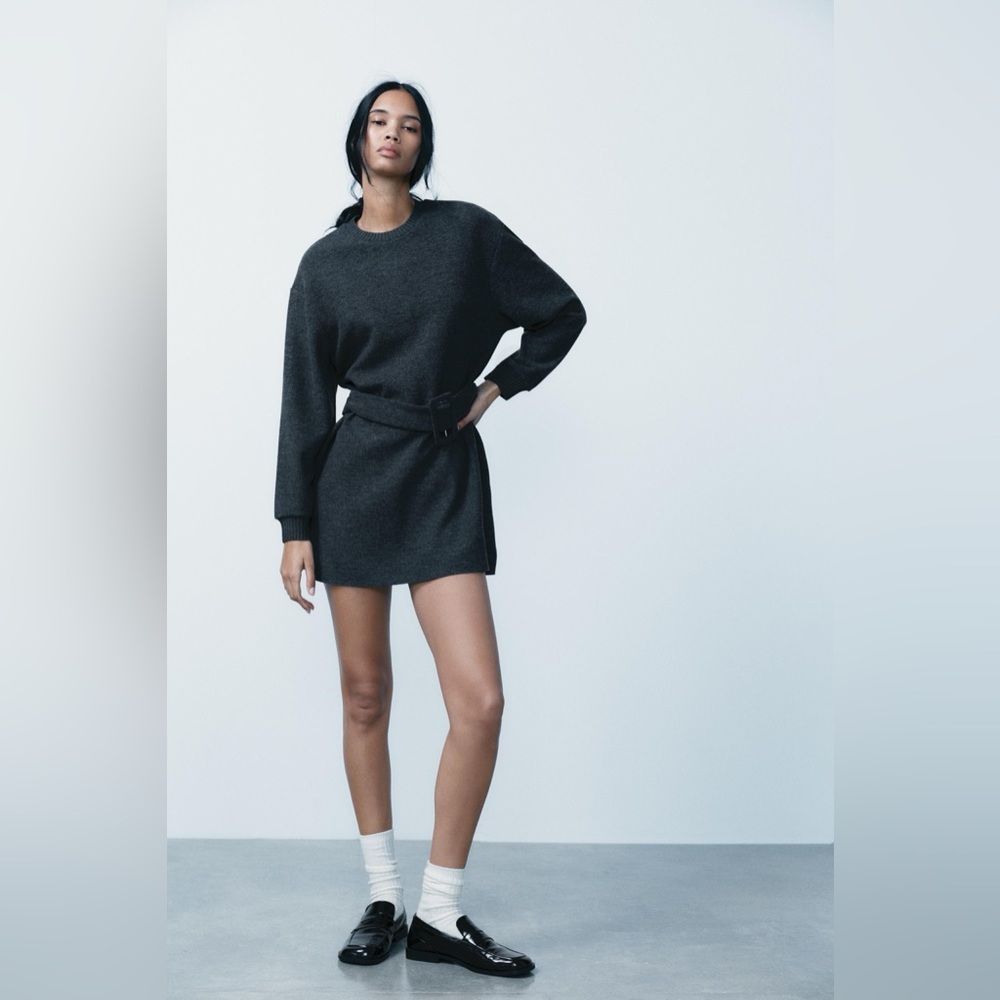 Zara belted soft feel dress